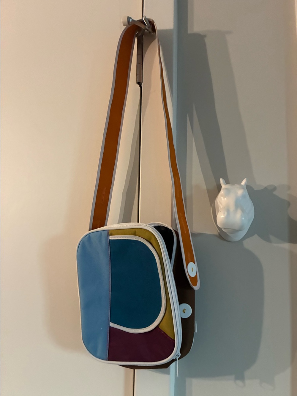 Phonak Hearing Aid Colorblock Crossbody Adjustable Bag 8.5" x 6.5" x 3"
